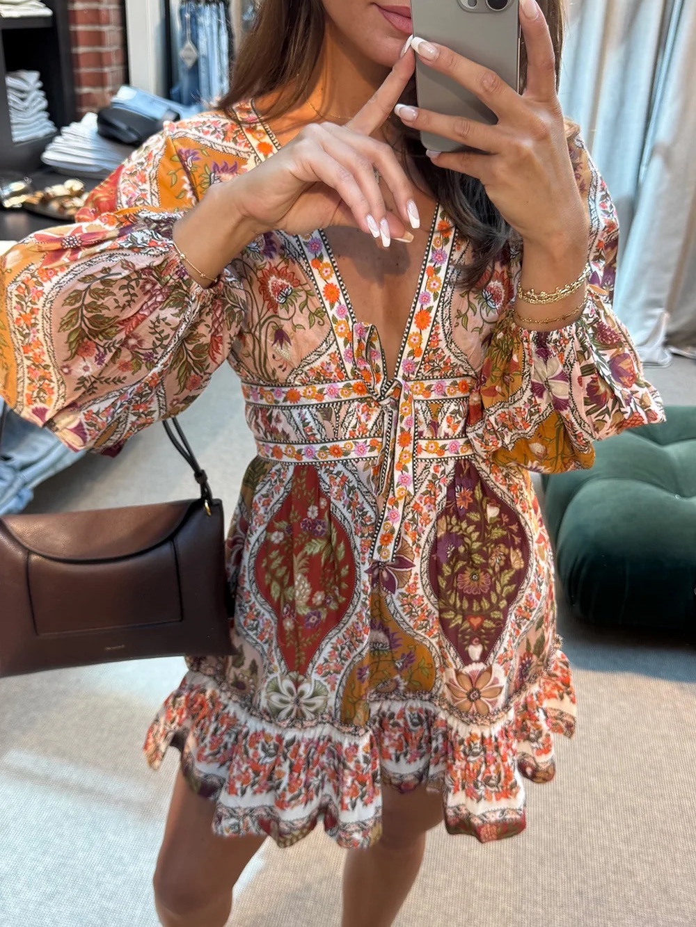 Farm Rio Romantic Nature Mini Dress